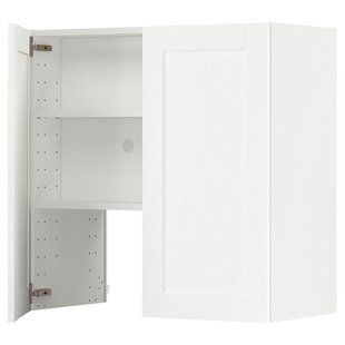 IKEA METOD (ІKEA МЕТОДЫ), Карнизна шафа з полицею/дверями, Enk&ouml;ping біла/біла під дерево, 80x80 см, 395.043.30 39504330 фото