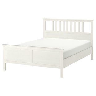 IKEA HEMNES (ІKEA ХЕМНЭС), Каркас ліжка, біла морилка/Лонсет, 160х200 см, 290.190.56 29019056 фото