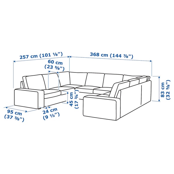 IKEA Диван П-образный, 7-местный, Тресунд антрацит KIVIK, 694.944.00 69494400 фото