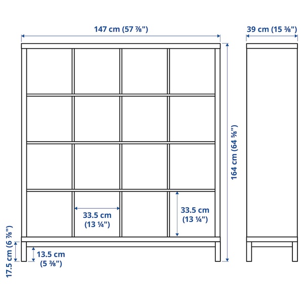 IKEA KALLAX (ІKEA КАЛЛАКС), Книжкова шафа з несучою рамою, біла/біла, 147x164 см, 094.427.20 09442720 фото