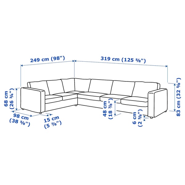 IKEA 5-місний кутовий диван VIMLE, 594.341.38 59434138 фото