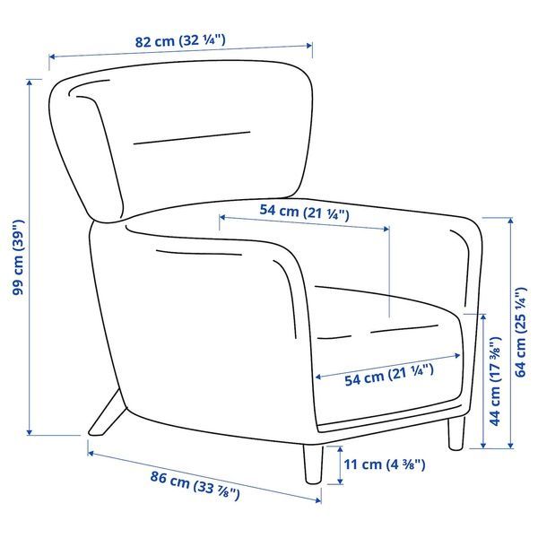 IKEA Кресло Wing с подставкой для ног, Гуннаред черный/серый OSKARSHAMN, 094.853.33 09485333 фото
