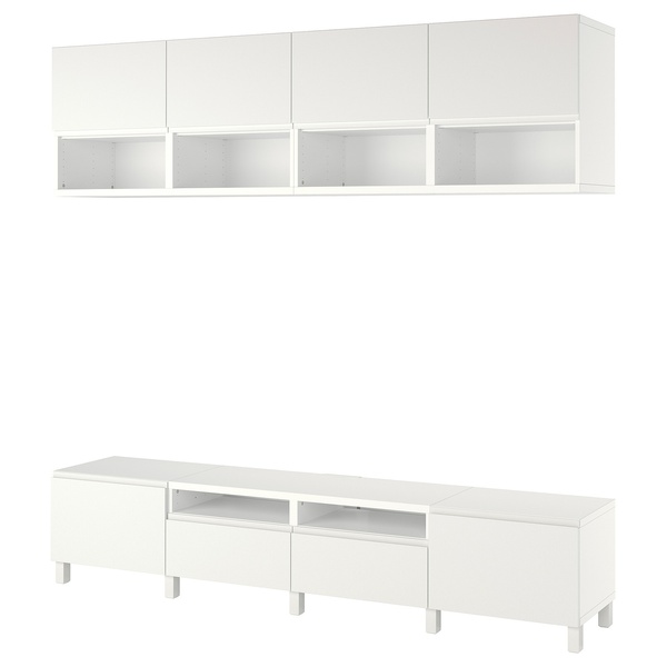 IKEA BESTA (ИКЕА БЕСТО), Тумба под ТВ, белый/Вестервикен/Stubbarp белый, 240x42x230 см, 994.213.89 99421389 фото