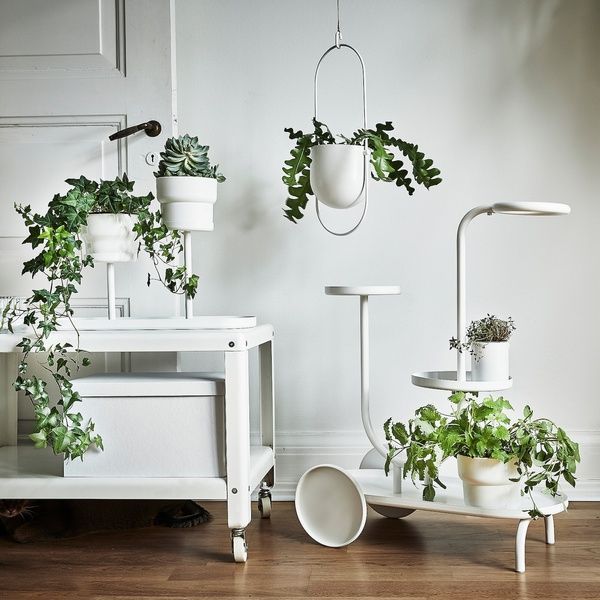IKEA Подставка для цветов на колесах, белая. CHILISTR&Aring;N, 004.922.48 00492248 фото