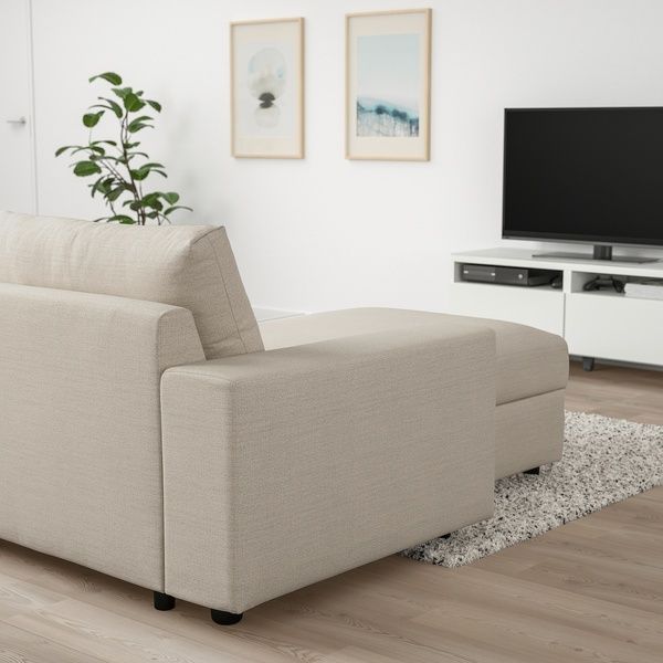 IKEA Диван 4-місний з шезлонгом широкі підлокітники/Гуннаред бежевий VIMLE, 994.017.63 99401763 фото
