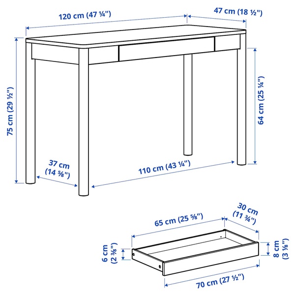 IKEA Письменный стол, дубовый шпон TONSTAD, 605.382.05 60538205 фото