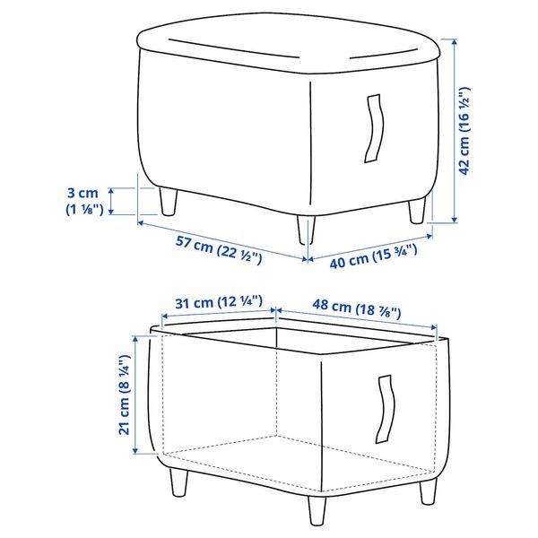 IKEA Кресло Wing с подставкой для ног, Гуннаред черный/серый OSKARSHAMN, 094.853.33 09485333 фото