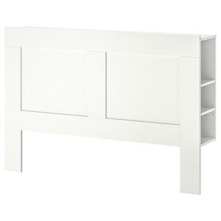 IKEA Изголовье с полкой BRIMNES (ИКЕА БРИМНЭС), Изголовье, полки, белый, 802.287.11 80228711 фото