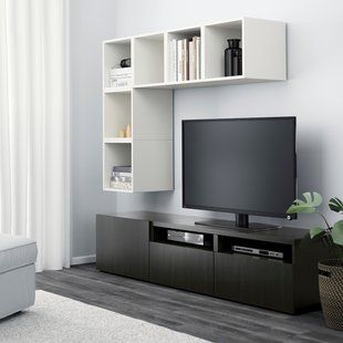 IKEA Комбинация тумбы под ТВ, белый/черно-коричневый BEST&Aring; / EKET, 194.407.25 19440725 фото