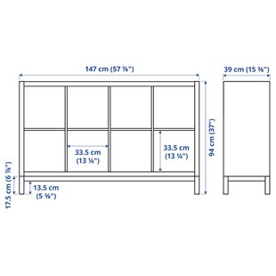 IKEA KALLAX (ИКЕА КАЛЛАКС), Полка с несущей рамой, с 2 полочными вставками/белый, 147x94 см, 995.529.12 99552912 фото