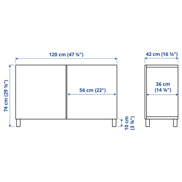 IKEA Комбінація з дверима, березовий шпон білий/Björköviken/Stubbarp BESTÅ, 694.214.37 69421437 фото