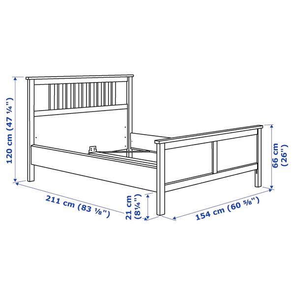 IKEA HEMNES (ИКЕА ХЕМНЭС), Каркас кровати, белая морилка, 140х200 см., 899.315.60 89931560 фото