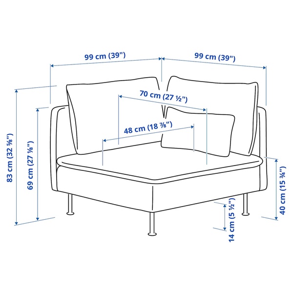 IKEA Кутова секція Kelinge кольору іржі SÖDERHAMN, 895.146.09 89514609 фото