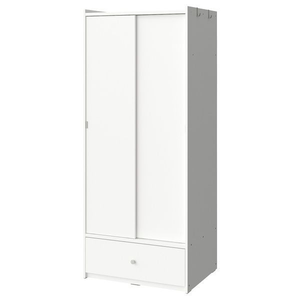 IKEA Гардероб с раздвижными дверями, белый BRUKSVARA, 805.758.81 80575881 фото
