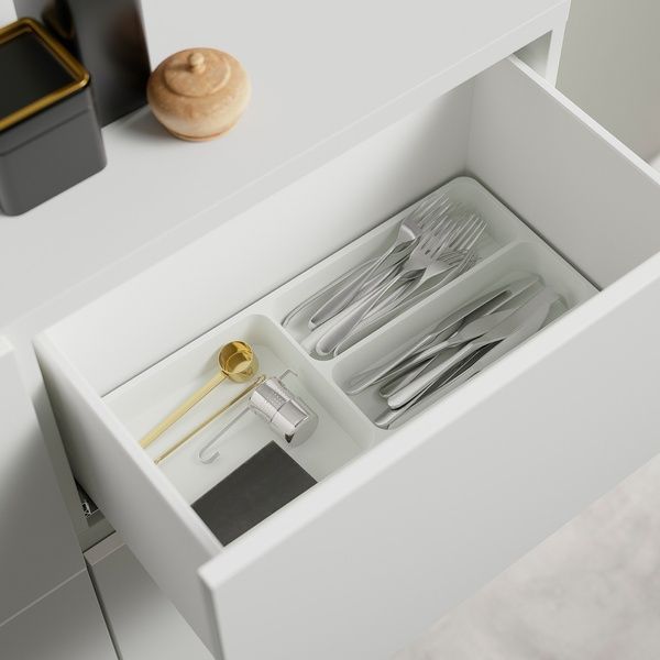 IKEA BESTA (ИКЕА БЕСТА), Комбинация для хранения с дверцами/ящиками, белый/Bj&ouml;rk&ouml;viken/Stubbarp березовый шпон, 120x42x74 см, 394.215.23 39421523 фото