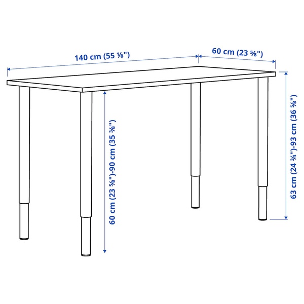 IKEA MITTCIRKEL/OLOV (ІKEA МИТЦИРКЕЛЬ/ОЛОВ), Письмовий стіл, ефект яскравої сосни/білий, 140x60 см, 995.087.64 99508764 фото