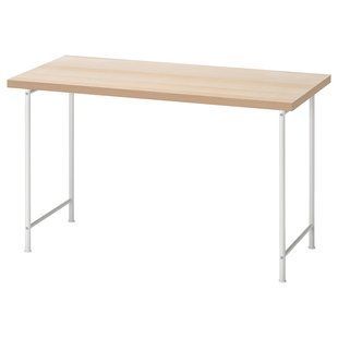 IKEA Письменный стол, дуб беленый/белый LAGKAPTEN / SP&Auml;ND, 695.636.34 69563634 фото