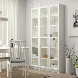 IKEA Шафа-вітрина, біла BILLY / OXBERG, 692.818.04 69281804 фото