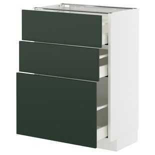 IKEA Нижня шафа з 3 ящиками, білий/темно-зелений Havstorp METOD / MAXIMERA, 895.569.20 89556920 фото