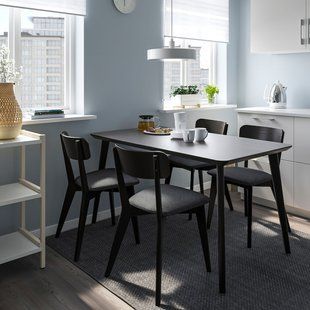 IKEA Стіл і 4 стільці, чорний/Tallmyra чорний/сірий LISABO / LISABO, 095.549.15 09554915 фото