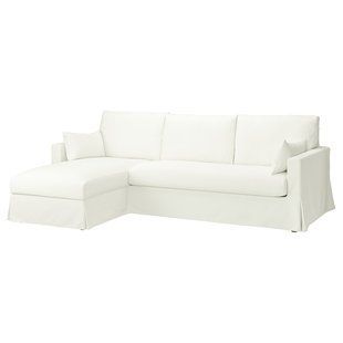 IKEA HYLTARP (ИКЕА ХИЛТАРП), Чехол на 3-местный диван с шезлонгом левый, Халларп белый, 405.482.67 40548267 фото
