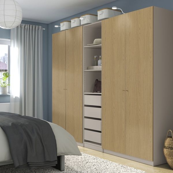 IKEA Гардеробна комбінація, сіро-бежевий/імітація. дуб PAX / STORKLINTA, 995.628.93 99562893 фото