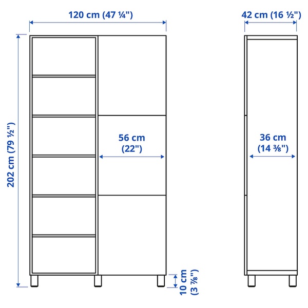 IKEA Комбинация с дверями темно-серый/Вестервикен темно-серый BESTÅ, 395.081.54 39508154 фото