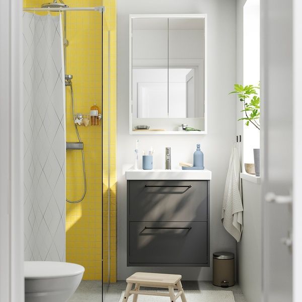 IKEA Тумба під умивальник з ящиками, темно-сіра HAVB&Auml;CK, 705.350.65 70535065 фото