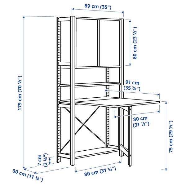 IKEA 1 секція/розкладний стіл/розсувні двері, сосна/повсть IVAR, 195.080.89 19508089 фото