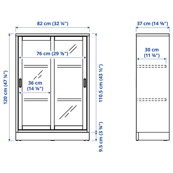 IKEA Шкаф-витрина с раздвижными дверцами, дубовый шпон TONSTAD, 004.892.84 00489284 фото