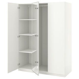 IKEA Гардероб-комбинация, белый/зеркало PAX / FORSAND/&Aring;HEIM, 195.536.42 19553642 фото