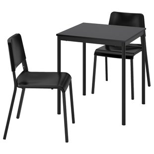 IKEA SANDSBERG / TEODORES (ИКЕА САНДСБЕРГ/ТЕОДОРЕС), Стол и 2 стула, черный/черный, 67 x 67 см, 594.942.74 59494274 фото