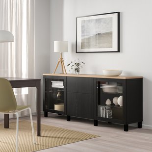 IKEA Комбінація з ящиками, Sindvik black/Lappviken/Stubbarp black-brown BESTÅ, 194.404.62 19440462 фото