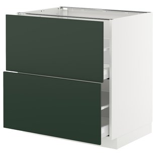 IKEA Sz stj 2fr/2w sz, білий/Havstorp темно-зелений METOD / MAXIMERA, 195.569.85 19556985 фото