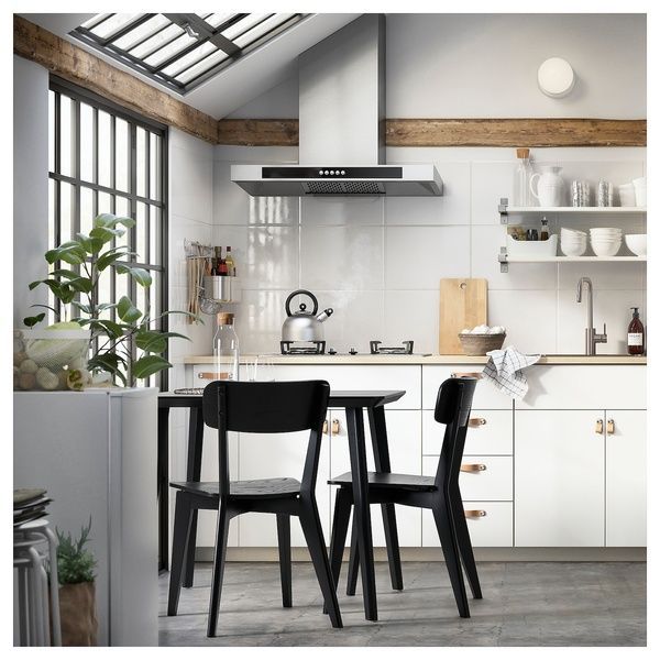 IKEA Стіл та 2 стільці, чорний/чорний LISABO / LISABO, 495.450.90 49545090 фото