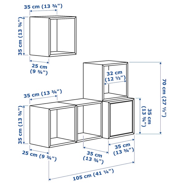 IKEA Навісна шафа комбінована, біла EKET, 892.225.02 89222502 фото