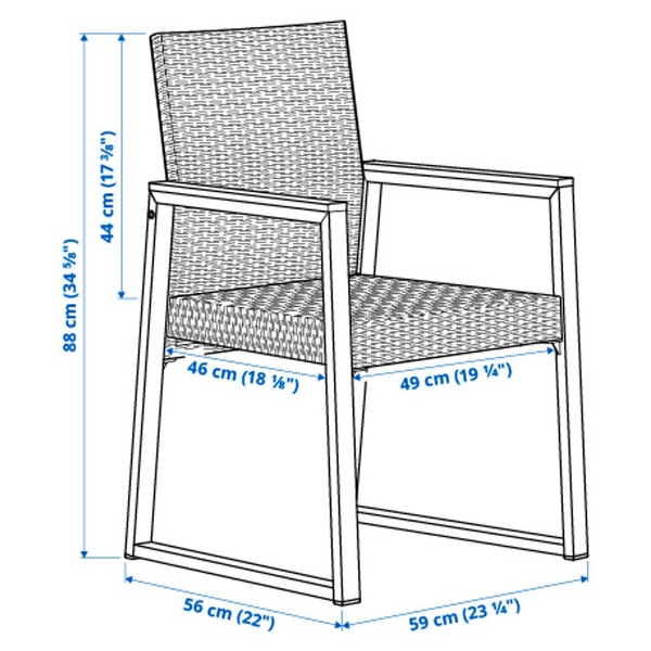 IKEA Стіл+6 стільців вуличний темно-сірий/коричневий VÄRMANSÖ, 595.002.13 59500213 фото