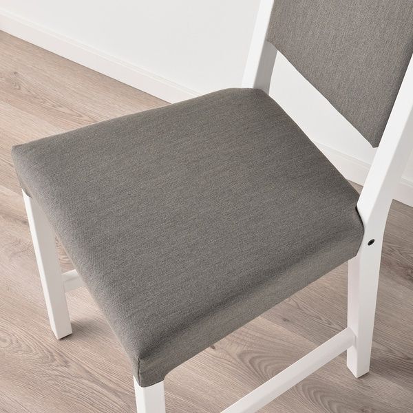 IKEA Стіл і 4 стільці, світло-коричнева морилка червона морилка/Knisa сірий/бежевий білий PINNTORP / STEFAN, 095.701.85 09570185 фото
