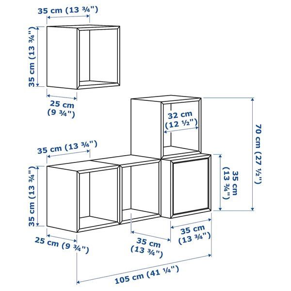 IKEA Навісна шафа комбінована, біла EKET, 892.225.02 89222502 фото