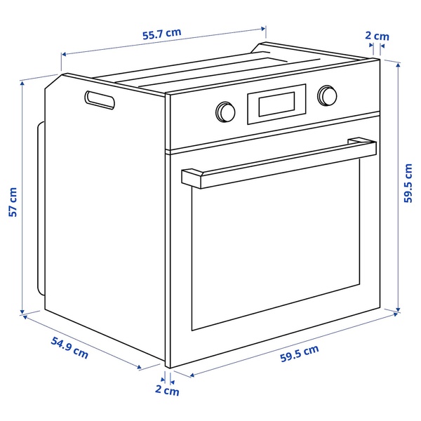 IKEA Духова шафа ANRÄTTA (ІKEA ANRÄTTA), Духовка з розм. циркуляцією повітря, нержаіюча сталь сталь, 604.117.20 60411720 фото