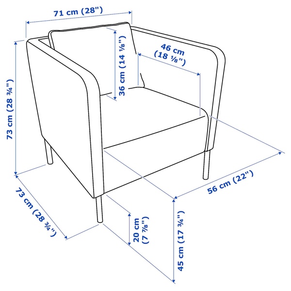 IKEA Крісло Skiftebo, темно-синій EKERÖ, 202.628.78 20262878 фото