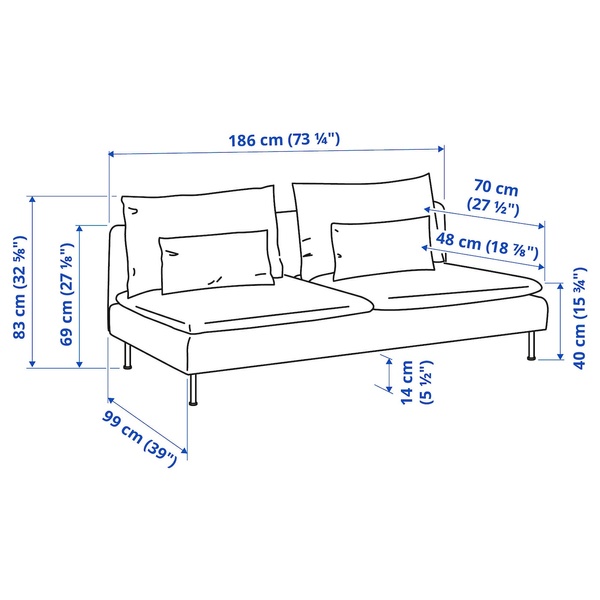 IKEA 3-місна секція, Kelinge кольору іржі SÖDERHAMN, 095.145.71 09514571 фото