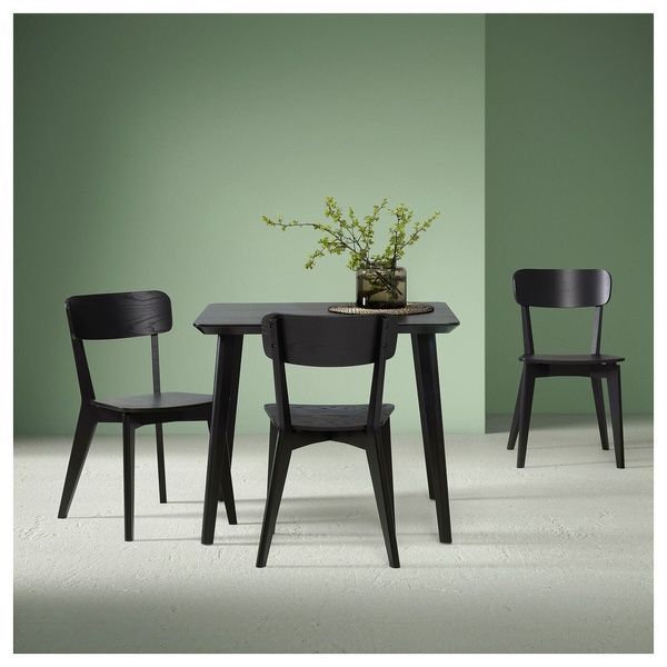 IKEA Стіл та 2 стільці, чорний/чорний LISABO / LISABO, 495.450.90 49545090 фото