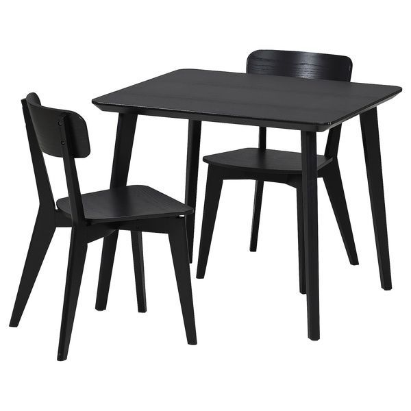 IKEA Стіл та 2 стільці, чорний/чорний LISABO / LISABO, 495.450.90 49545090 фото