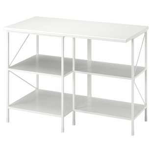 IKEA ENHET (ИКЕА ENHET), Комбинированный кухонный остров с сиденьем, белый, 123x63,5x91 см, 593.315.69 59331569 фото