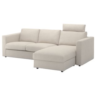 IKEA VIMLE (ІKEA ВИМЛЕ), Чохол на 3-місний диван з підголовником/Gunnared beige, 994.250.90 99425090 фото