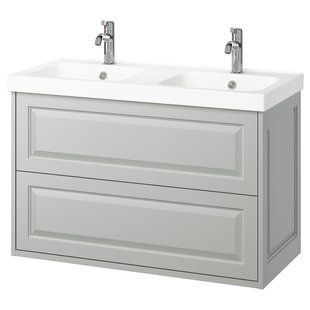 IKEA Шафа умивальна з ящиками/умивальником/змішувачами, світло-сіра T&Auml;NNFORSEN / ORRSJ&Ouml;N, 395.140.08 39514008 фото