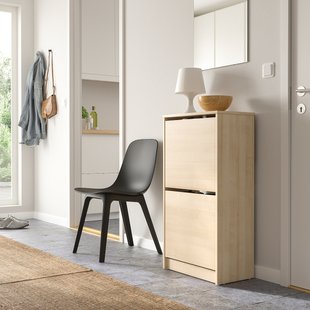 IKEA BISSA (ІKEA БИССА), Тумба для взуття, 2 відділення, штучний дуб, 49x28x93 см, 705.302.18 70530218 фото