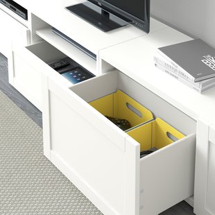 IKEA BESTA (ИКЕА БЕСТО), Комбинированный шкаф для ТВ/стеклянные дверцы, белый/Hanviken белое прозрачное стекло, 240x42x231 см, 894.123.52 89412352 фото