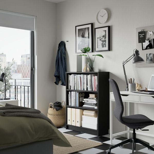 IKEA Книжный шкаф, имитация черного цвета. дуб BILLY, 004.773.37 00477337 фото
